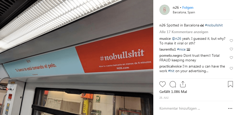 Screenshot 1: Instagram/ @N26